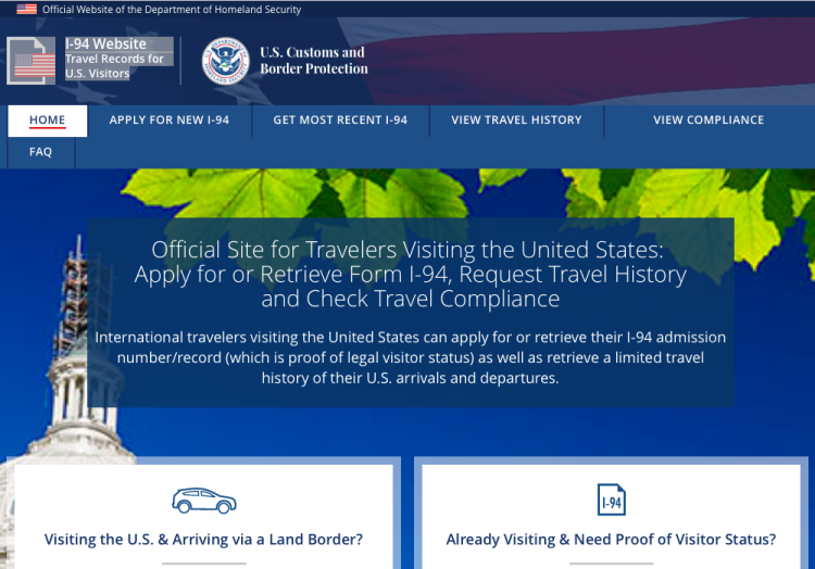 ビザのステータスを維持するために！I-94を申請しよう