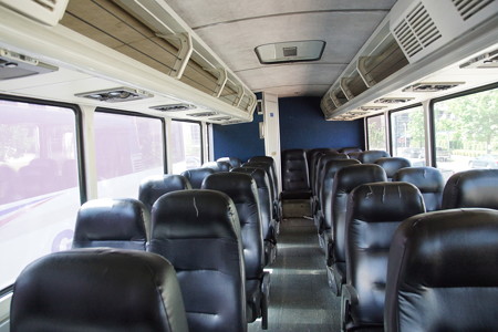 アメリカの高速バスの座席