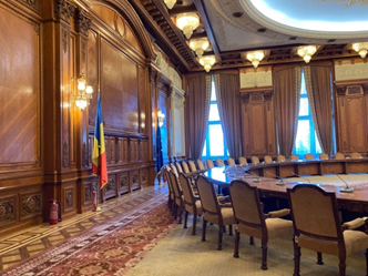 ルーマニアの国会の会議室